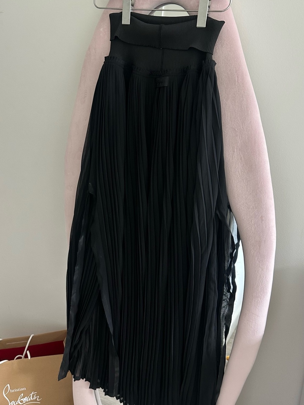 Diesel Black Pleated Maxi Skirt